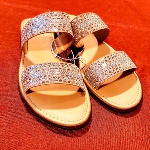 3/$30 NWT A New Day Flat Sandal - Taupe & Rhinestones Neutral Size 9